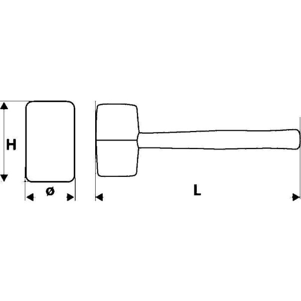 TOPEX Čekić gumeni crno/beli 450g - 02A354