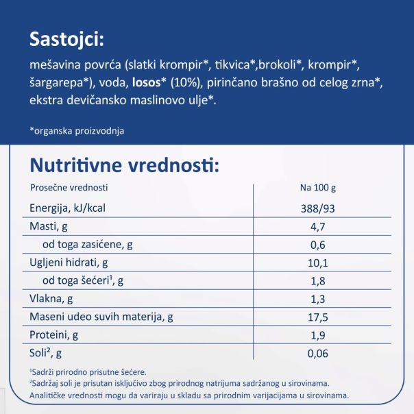 Fleur Alpine organski pire od povrća sa lososom, 8+, 100gr - 000393-1
