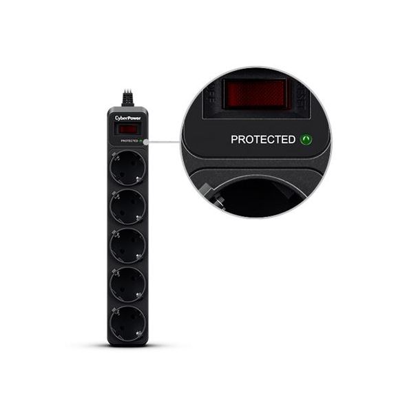 CyberPower produžni kabl sa prenaponskom zaštitom,B0520SC0,5xšuko/1,8m - 0342109