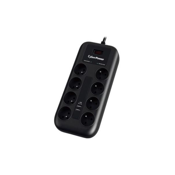 CyberPower produžni kabl prenapon.zaštita P0820SUF0 8xšuko/2xUSB flashc/1,8m - 0342111
