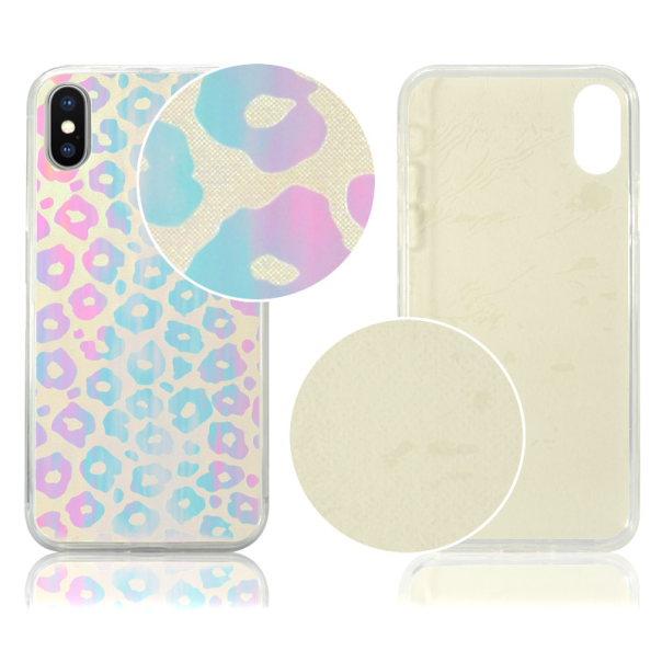 Maska za iPhone X/ XS roze Hologram 3D Leopard - 035753
