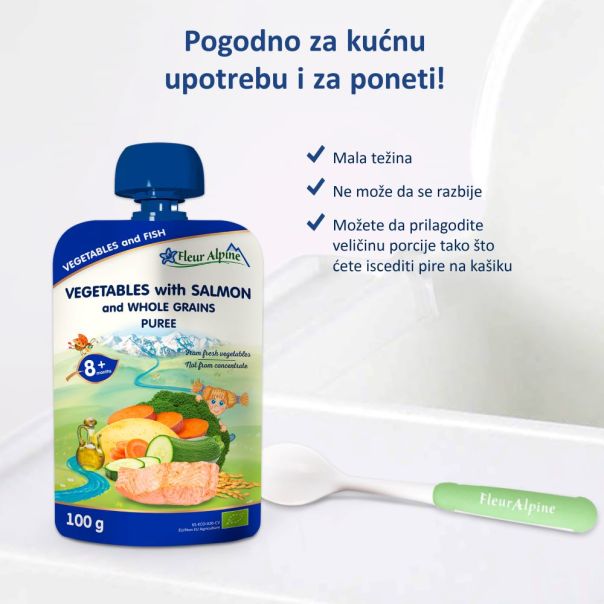 Fleur Alpine organski pire od povrća sa lososom, 8+, 100gr - 000393-1