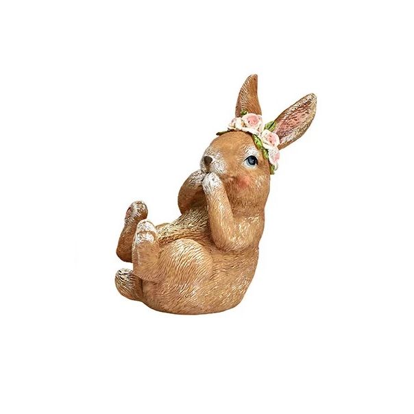 DEKOR DOM Uskršnja dekoracija BUNNY WITH WREATH 13cm 10035517 - EP2880369