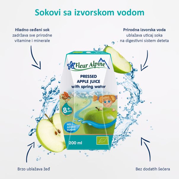 Fleur Alpine organski sokić sa vodom od jabuke, 8m+, 200ml - EP3178062