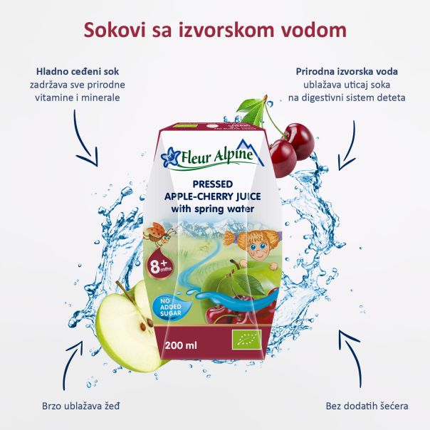Fleur Alpine organski sokić sa vodom od višnje I jabuke, 8m+, 200ml - EP3177972