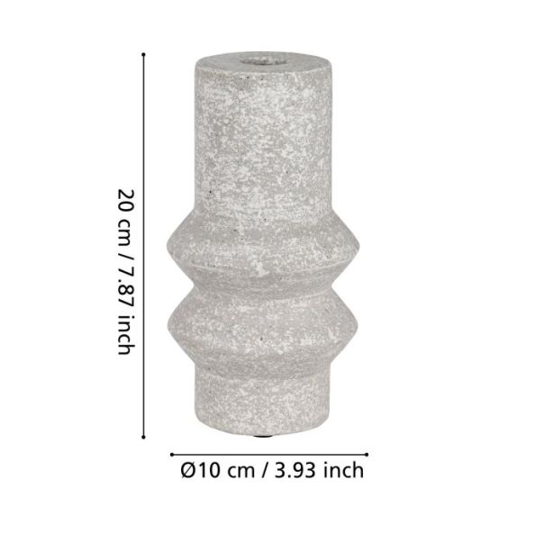EGLO Keramička vaza 20x10cm Tanambo, siva - 421431