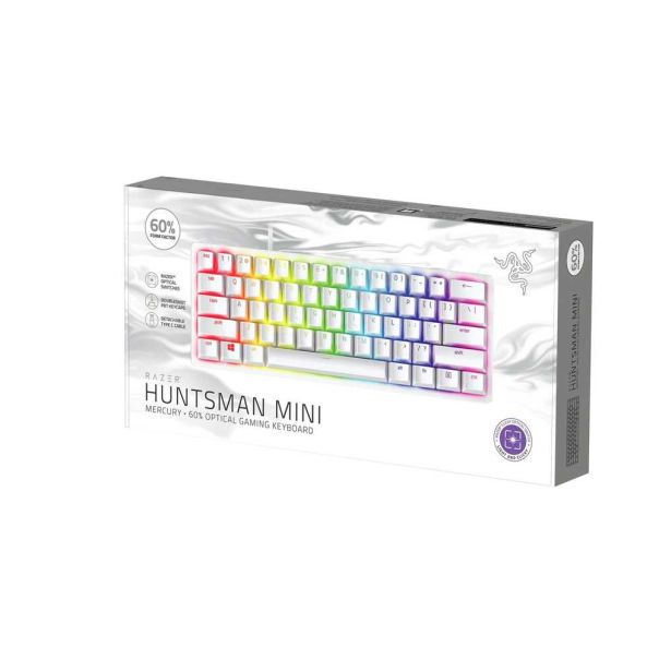 RAZER Gejmerska tastatura Huntsman Mini Mercury Edition 60% Opto-Gaming (Linear Red Switch) - 102251