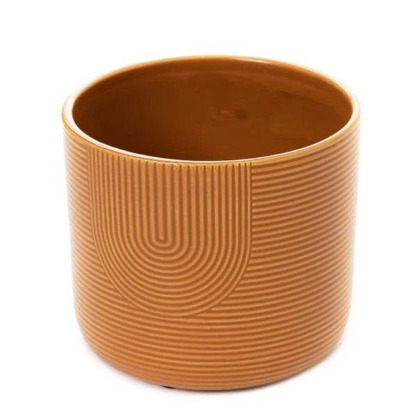 DEKOR DOM Saksija LOA COVER 15x13cm - Mustard - HML - 040503