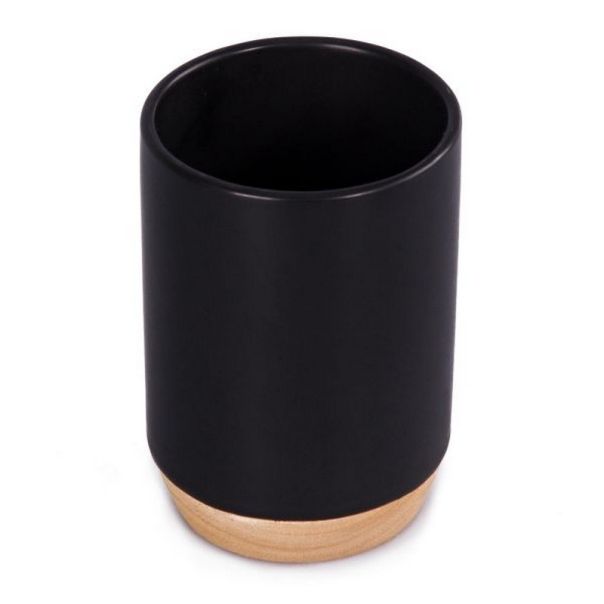 DEKOR DOM Kupatilska čaša 0.22l Jupiter, crna - 040513