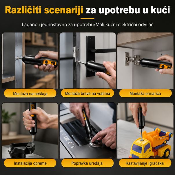 Mini električni odvijač, 213×40 mm, USB punjenje - EP3221622
