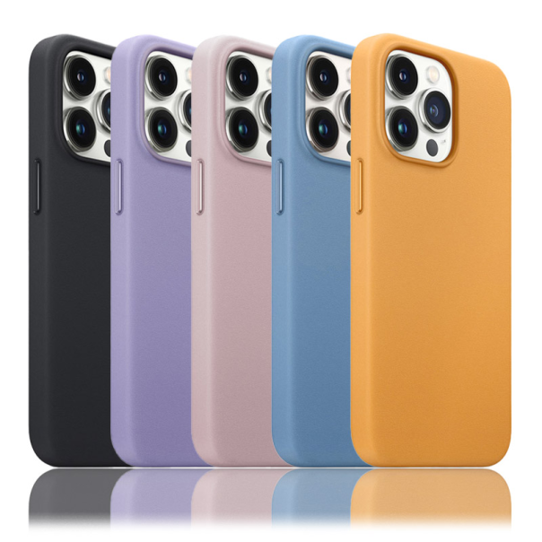 Maska za iPhone 14 Plus plava Beautiful Shine Leather - 057548