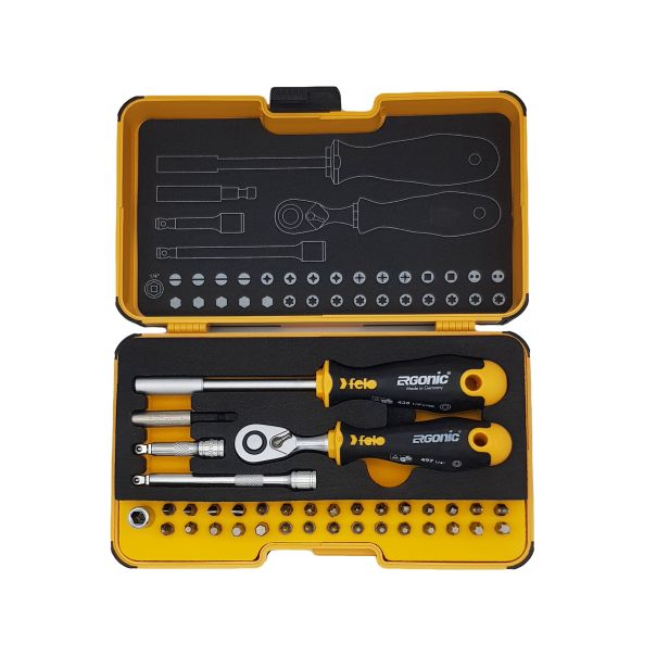 Felo Set alata XL-Strongbox R-GO 36 sa čegrtaljkom SL/HEX/PH/PZ/TX/SQ/SP 05783606 36 kom - 05783606