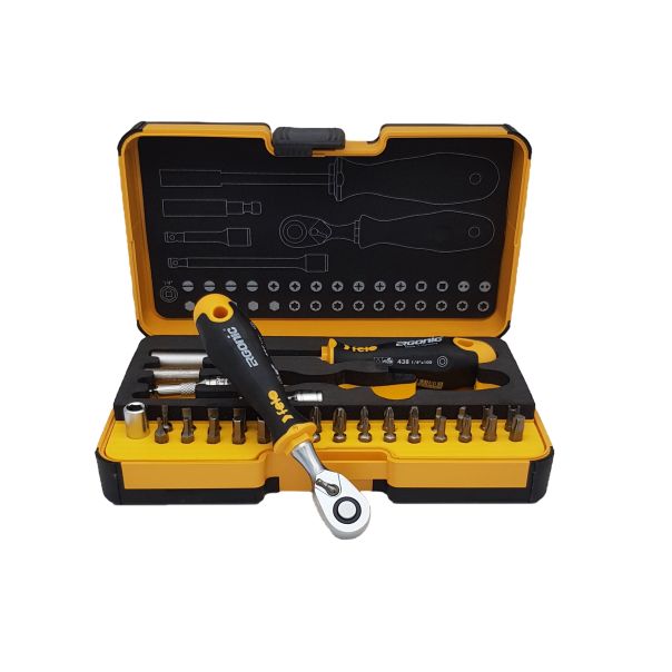 Felo Set alata XL-Strongbox R-GO 36 sa čegrtaljkom SL/HEX/PH/PZ/TX/SQ/SP 05783606 36 kom - 05783606