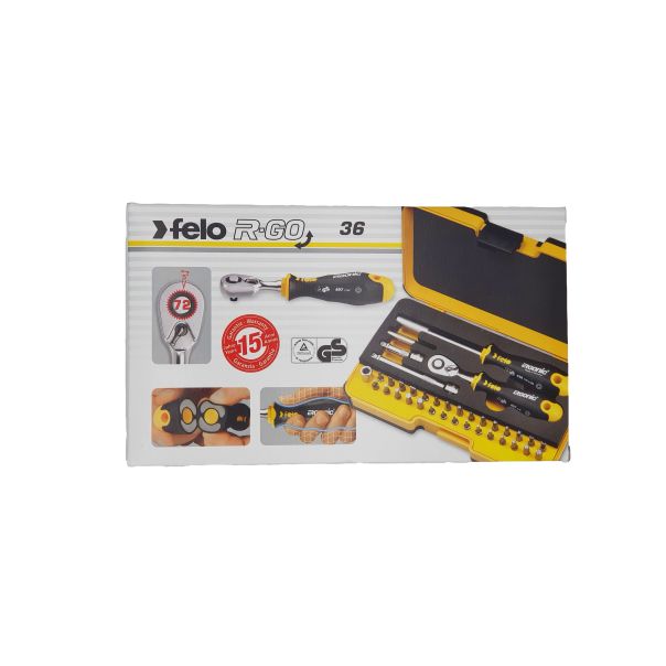 Felo Set alata XL-Strongbox R-GO 36 sa čegrtaljkom SL/HEX/PH/PZ/TX/SQ/SP 05783606 36 kom - 05783606