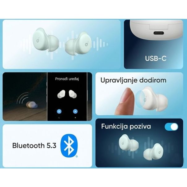 Anker Soundcore Sleep A30 Noise Masking BT bežične bubice bele - EP3261045
