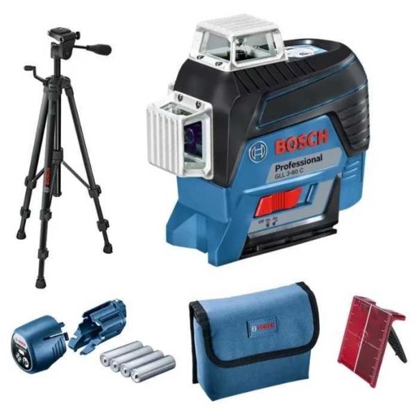 BOSCH Linijski laser GLL 3-80 C + BT 150 3x360° Bluetooth 80m - 0601063R01