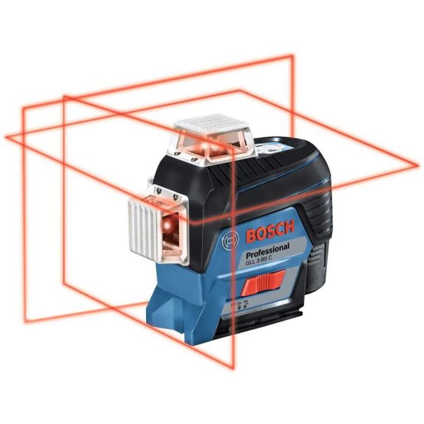 BOSCH Laser za linije GLL 3-80 C u L-BOXX 136 sa 1 x  GBA 12V 2.0Ah, nosačem - 0601063R05