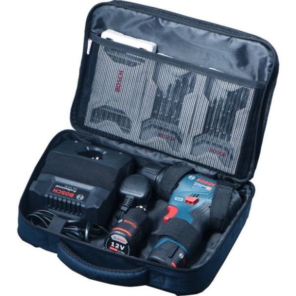 BOSCH Aku vibraciona bušilica-odvrtač GSB 12V-30 u torbi sa 2 x 2,0 Ah Li-ion , brzi punjač - 06019G9101