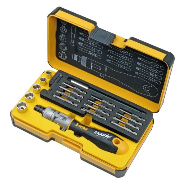 Felo Set bitova XL-Strongbox Ergonic K sa čegrtaljkom SL/PH/PZ/TX/HEX-Nut 06072006 - 06072006