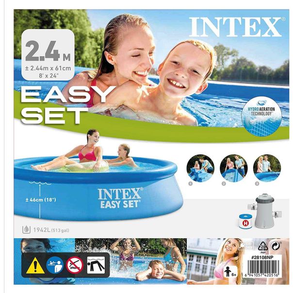 INTEX Bazen okrugli 2.44 x 0.61 EASY SET, 28108NP - 77304
