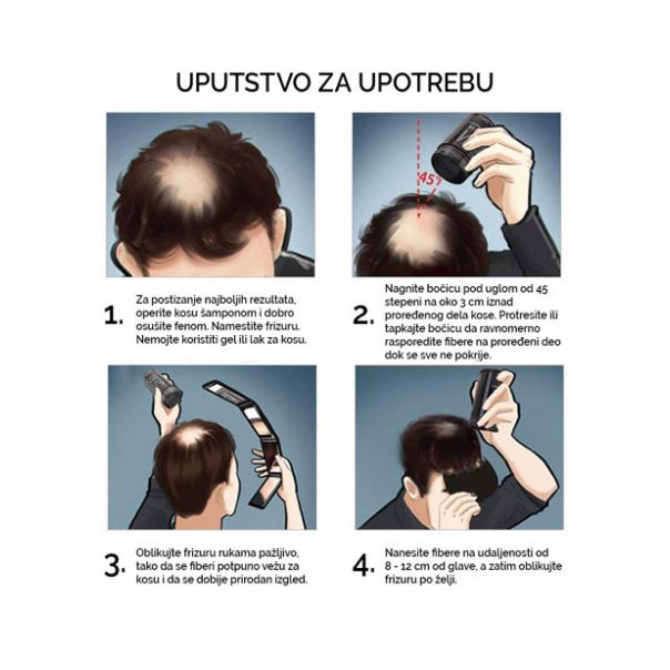 DERMA HAIR Fiber za kosu 22gr Crni - MedSan562