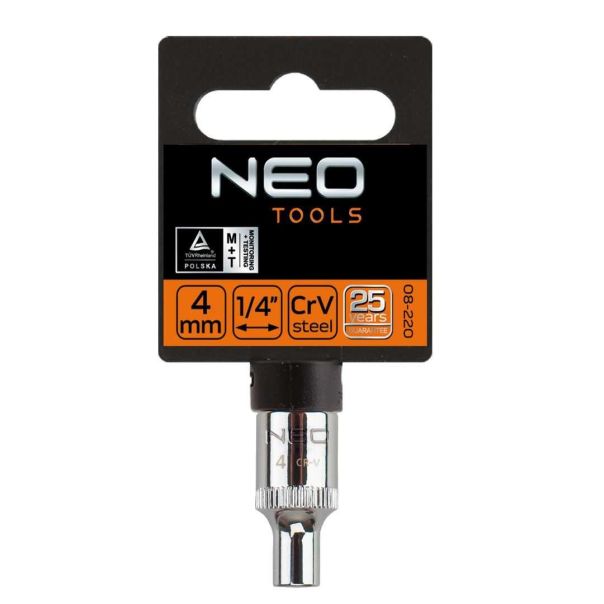 NEO TOOLS Šestougaona gedora (nasadna glava) 1/4″ SUPERLOCK 8mm - 08-226
