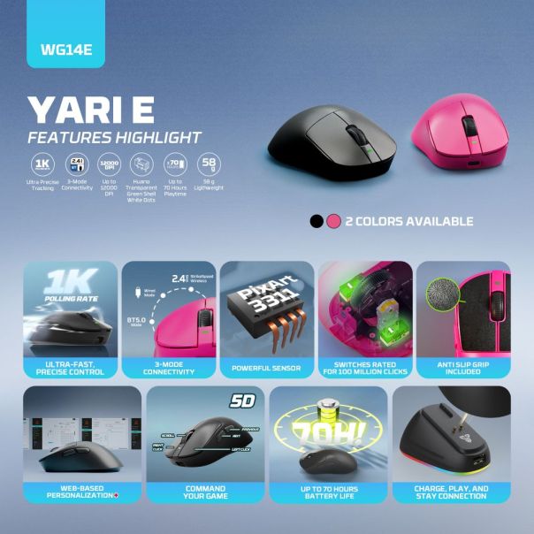 FANTECH Mis Wireless Gaming WG14E Yari E Pink - EP3093806