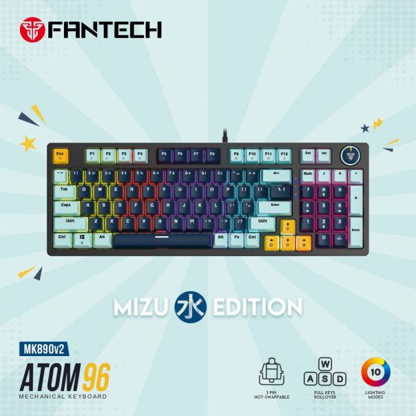 FANTECH Tastatura Mehanicka Gaming MK890V2 RGB Atom MK96 Navy (Rosie switch) - EP3233395