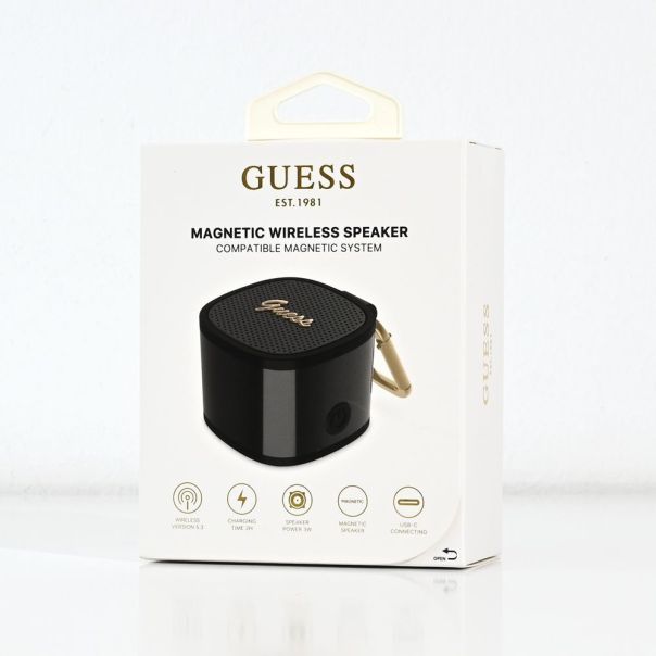 Guess Bluetooth zvucnik Magsafe Script Logo crni sa kukom (GUWSB4HGSPLK) - EP3193109