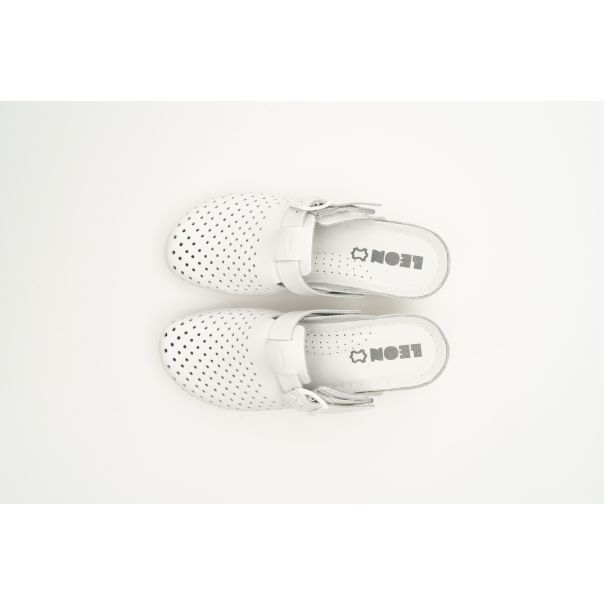 LEON Ženska papuča Paris I-bela - 1000-BE