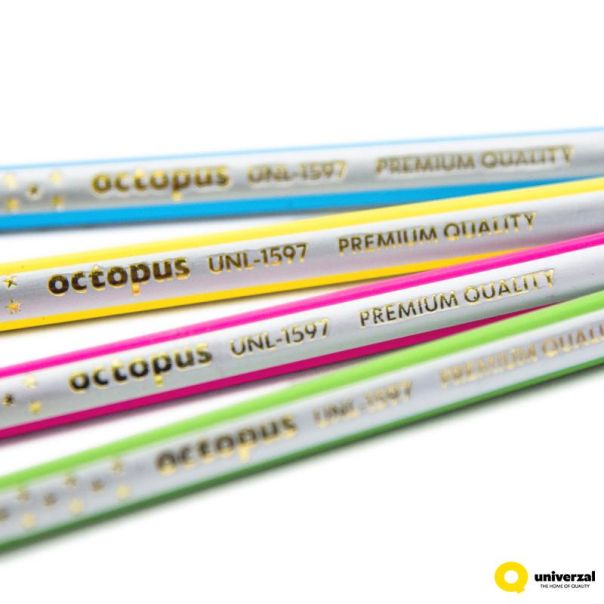 OCTOPUS Olovka grafitna hb sa gumicom 1/1 triangular neon stars  unl-1597 - 100090