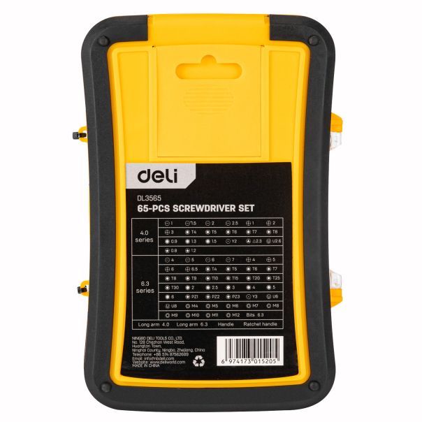 DELI Set umetaka sa odvijačem i račnom, 65 delova edl3565 - 1001520