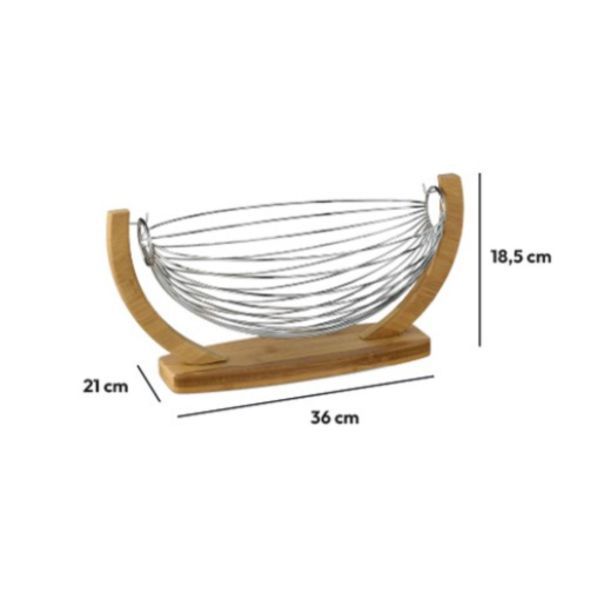 FIVE Korpa za voće 36x21x18.5cm, bambus/metal - 100179