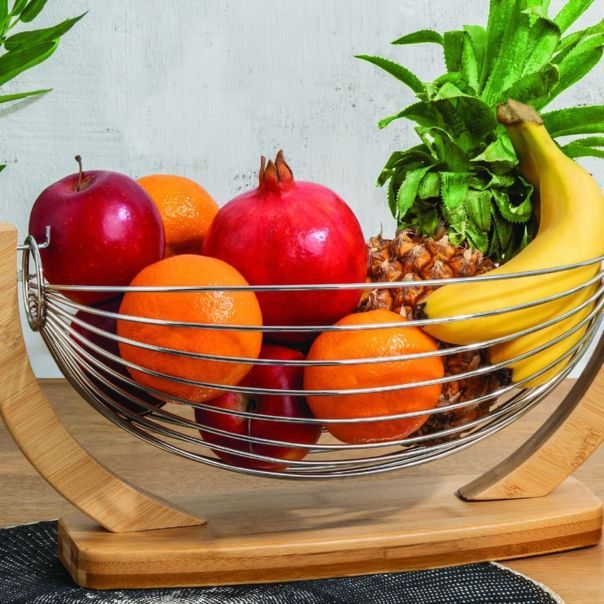 FIVE Korpa za voće 36x21x18.5cm, bambus/metal - 100179