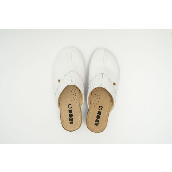 LEON Ženska papuča Paris III-bela - 1002-BE