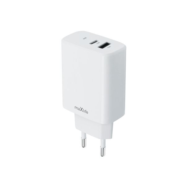 MAXLIFE punjač, 30W sa USB-A i USB-C ulazom, bela - OEM0101404