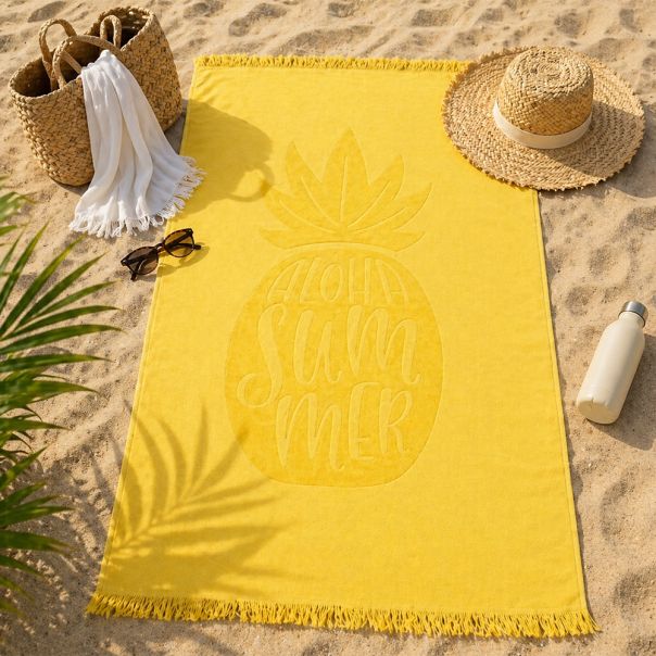 FROTIRKA Peškir za plažu Aloha žuti 70x160cm - 1003-EP