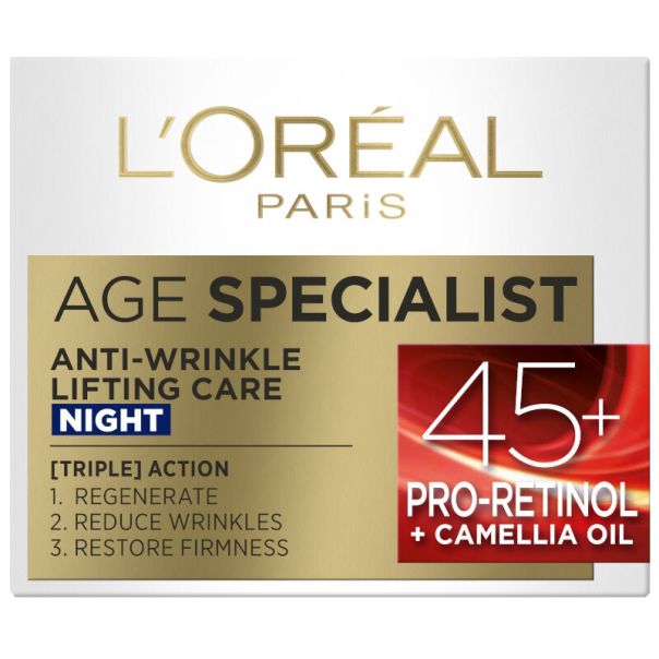 L'Oreal Paris Age Specialist Anti-Wrinkle 45+ Noćna nega protiv bora 50 ml - 1003009176