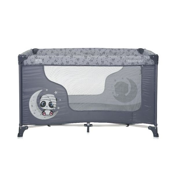 LORELLI Prenosivi krevet  Moonlight 1 nivo - Cool Grey Pandas (2023) - 10080392362