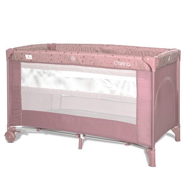 LORELLI Prenosivi krevetac za bebe na 2 nivoa Carina, roze - 10080672606
