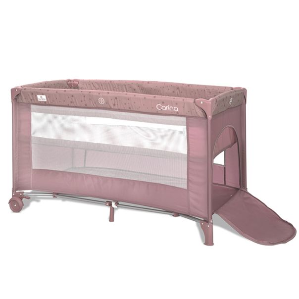 LORELLI Prenosivi krevetac za bebe na 2 nivoa Carina, roze - 10080672606
