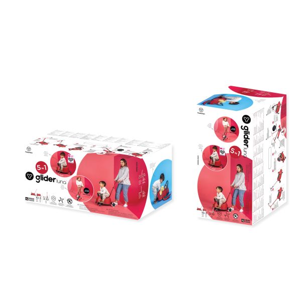 YVOLUTION Trotinet 5u1 Yglider Luna crvena - 101266