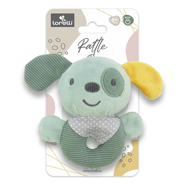 LORELLI Plišana zvečka Pas, zelena - 10191330009