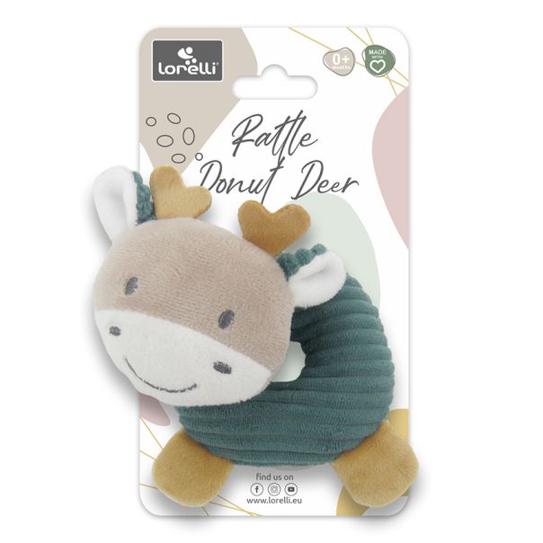 LORELLI Plišana zvečka donut Jelen, plava - 10191340006