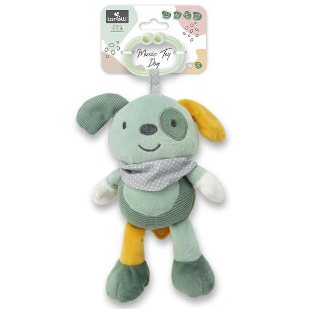 LORELLI Muzička plišana igračka za bebe Dog, zelena - 10191440009