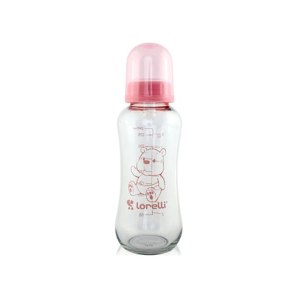 LORELLI STAKLENA FLASICA 240ml (0m+) - BLUSH PINK - 10200620003