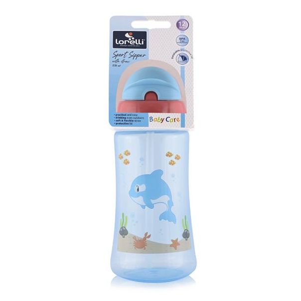 LORELLI Sportska šolja 300ml sa slamčicom i ručkama - Blue - 10200930001