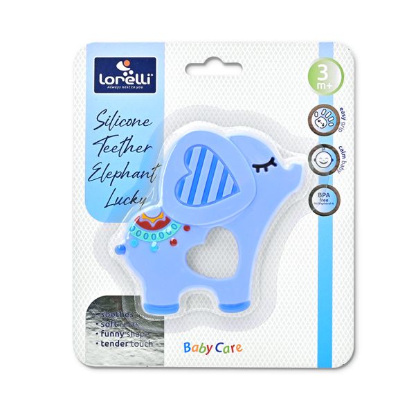 LORELLI Silikonska glodalica za bebe Elephant - Lucky blue - 10210830001
