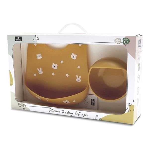 LORELLI SILIKONSKI SET ZA HRANJENJE (2kom) NATURAL - YELLOW - EP2739908