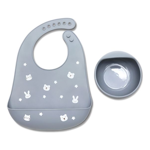 LORELLI SILIKONSKI SET ZA HRANJENJE (2kom) NATURAL - GREY - EP2739899